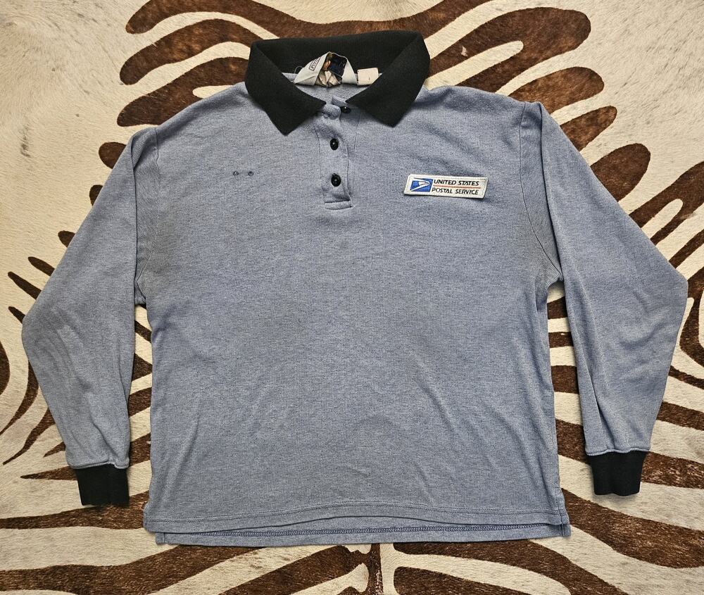 Women's Vintage USPS Flying Cross Long Sleeve Polo Shirt Sz L